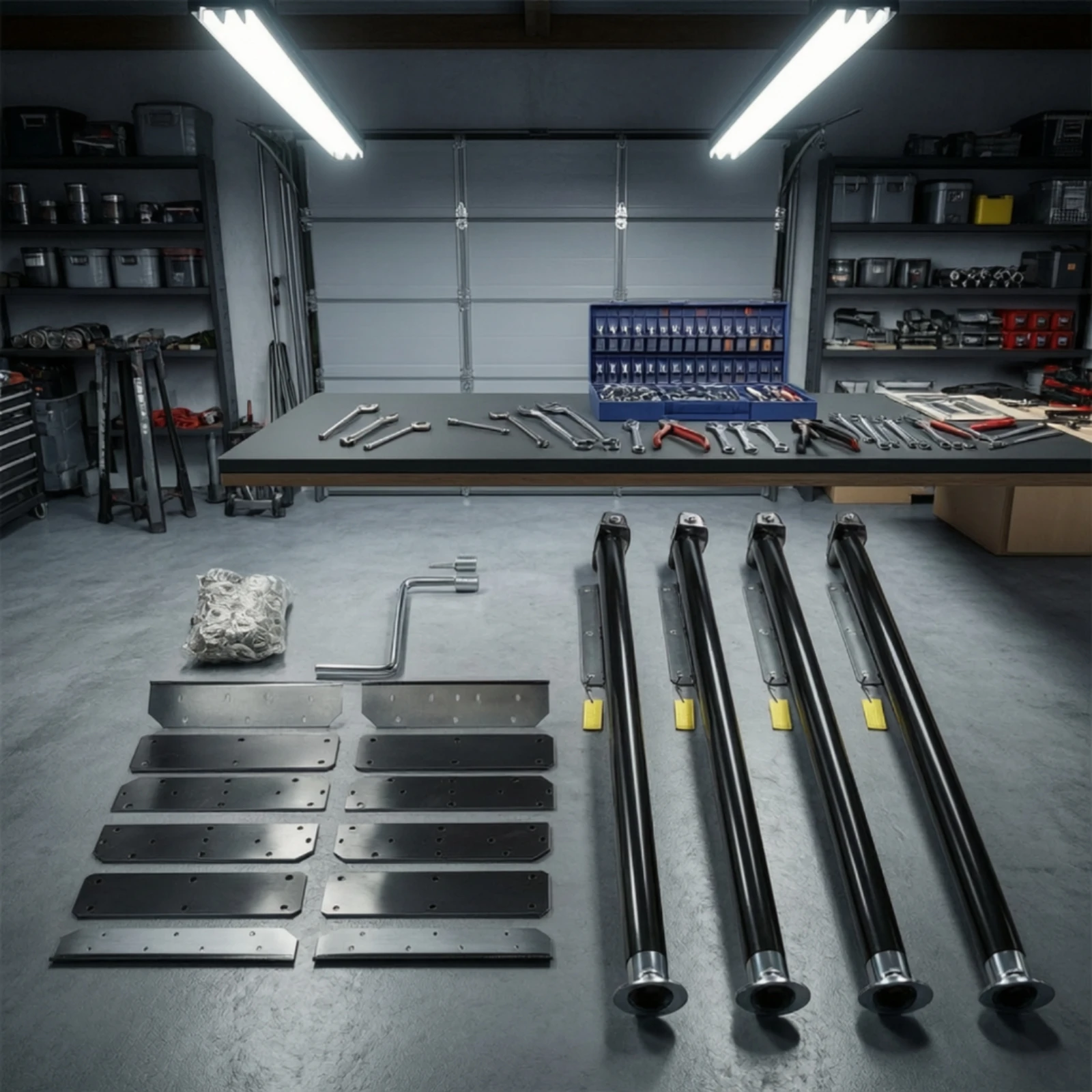 4 Pieces Stabilizer Legs with Foot Plate Manual Stabilizer Legs Trailer Jacks Corrosion Resistant Hardware Attachable