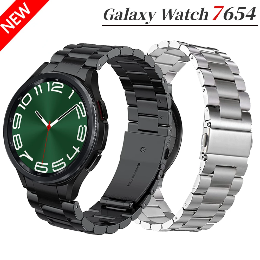 Metal Strap For Samsung Galaxy Watch 6 4 Classic 47mm 46mm 42mm Pro 45mm No Gap Stainless Steel Bracelet Watch 7/6/5/4 44mm 40mm