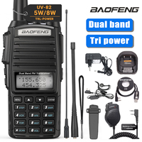 Baofeng UV 82 Walkie Talkie Real 5W 8W Ham Radio Comunicador Dual PTT Long Range 2 Way Portable FM Amateur Radio Station