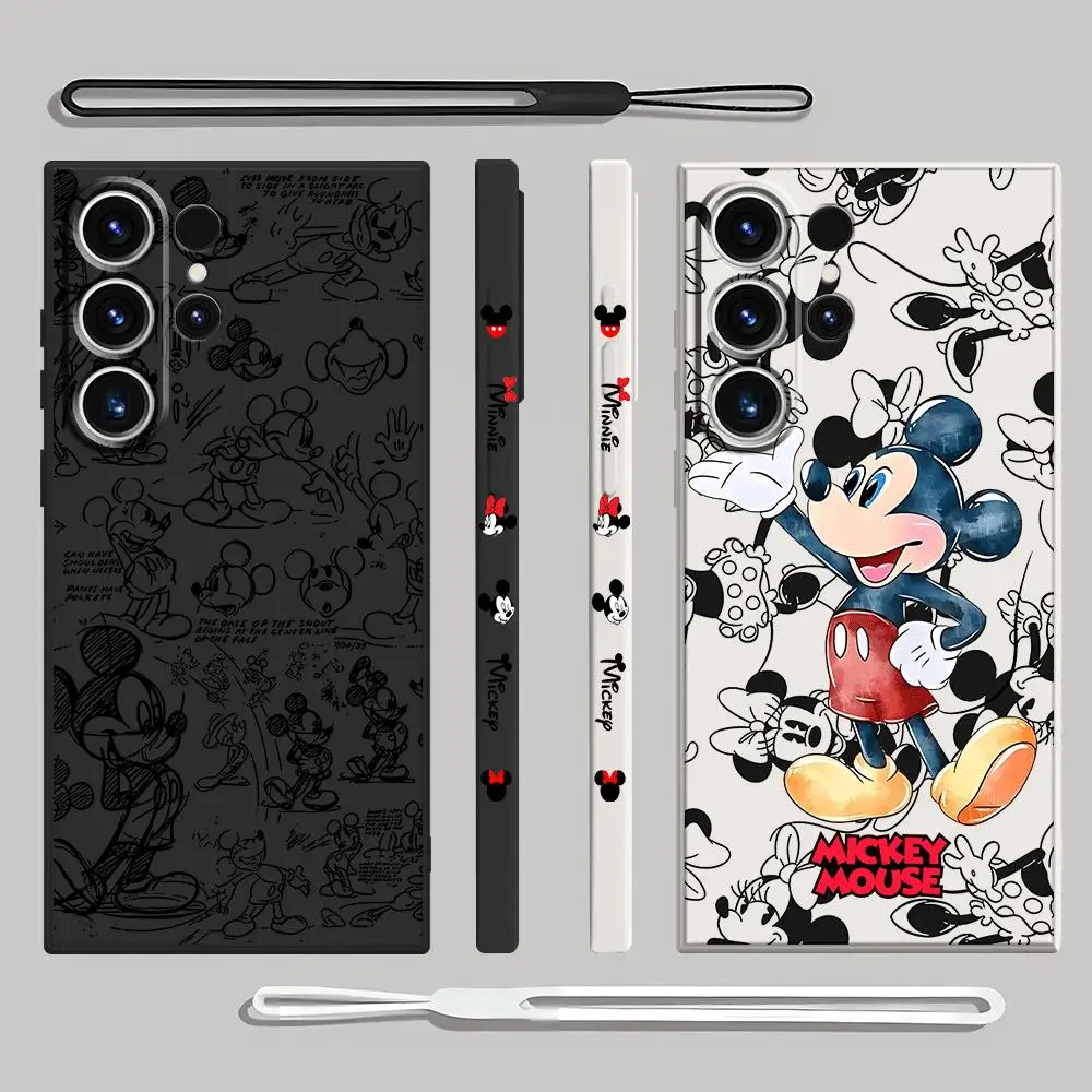 Case for Samsung Galaxy S24 Ultra S23 Ultra 5G S21 S20 FE S22 Plus S23 5G S24 Plus Disney Mickey Mouse Cute Cover Print Luxury