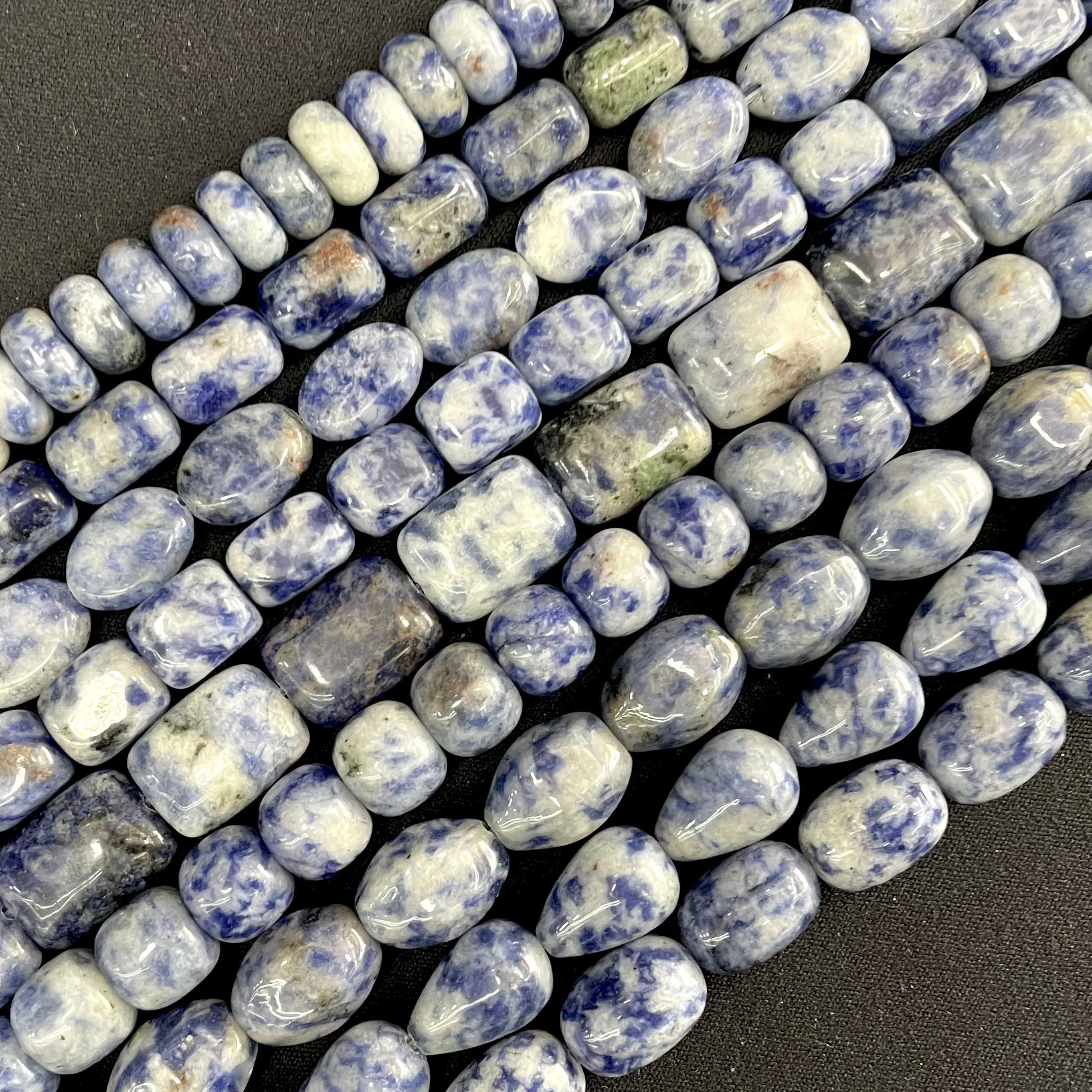 BIue Sodalite Jaspers Natural Stone Round Rondelle Tube Faceted Loose Spacer Beads For Beadworke Diy Handmade Bracelet Necklace