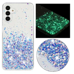 Luminous Sequins Glitter Case For Samsung Galaxy A55 A54 5G A34 A05S A15 A16 A56 S24 Ultra S23 S25, Shiny Bling Glow Dark Cover
