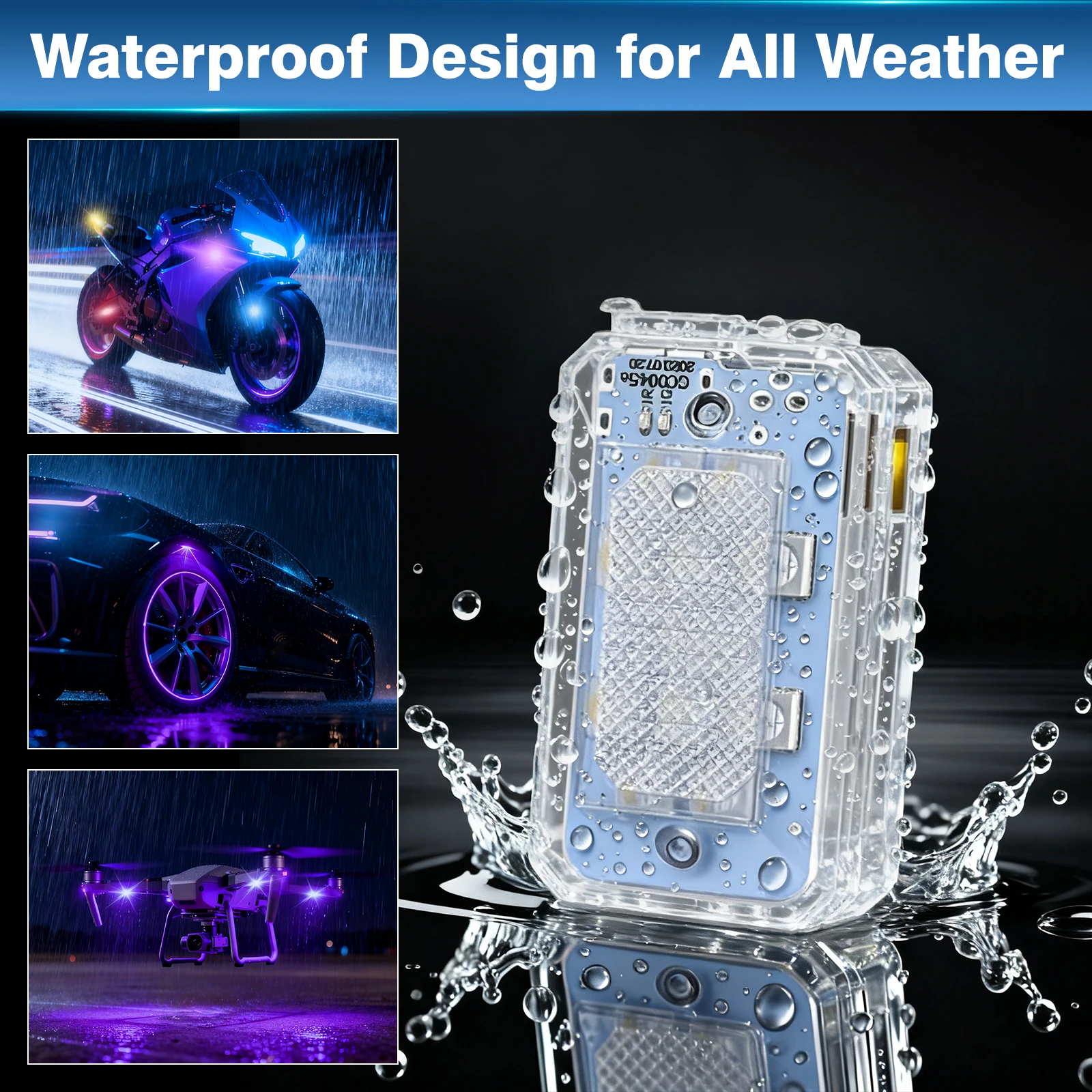 4 قطعة ضوء تحذير LED للسيارة لاسلكي 11 أضواء ستروب LED مع جهاز تحكم عن بعد متعدد الوظائف للسيارات والدراجات النارية ضوء ديكور #3