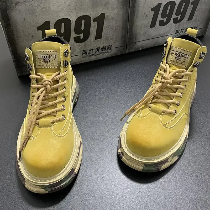 Platform Man Shoes Lace Up Rubber Classic Y2k Size 44 Trendy 2025 Boots for Men Hot Selling Retro 45 Vintage Offer Low Price New image 4