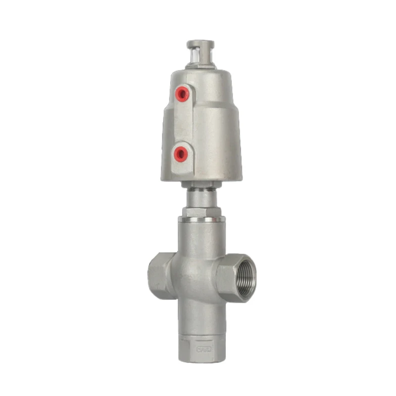 DN20 3 Way Stainless Steel Pneumatic Actuator Angle Seat Valve Pneumatic Seat Valve 16bar For Steam Gas Oil Normally Closed