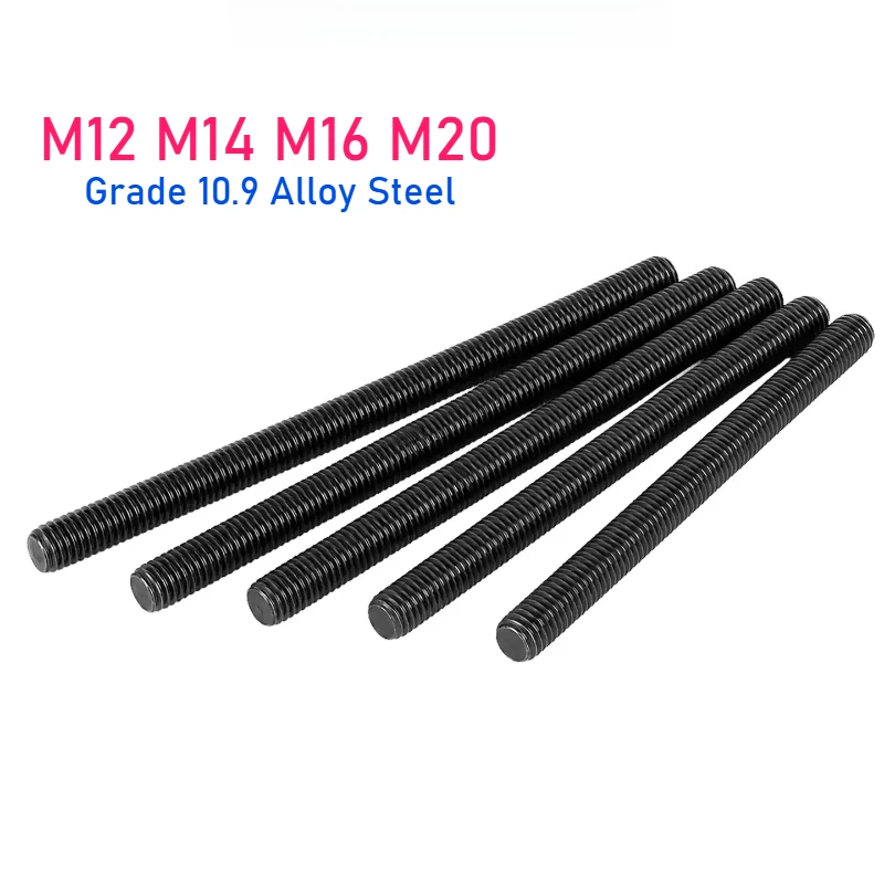 M12 M14 M16 M20 Grade 10.9 Alloy Steel Full Thread Rod Screw Rod Headless Bolt Thread Full Threaded Stud