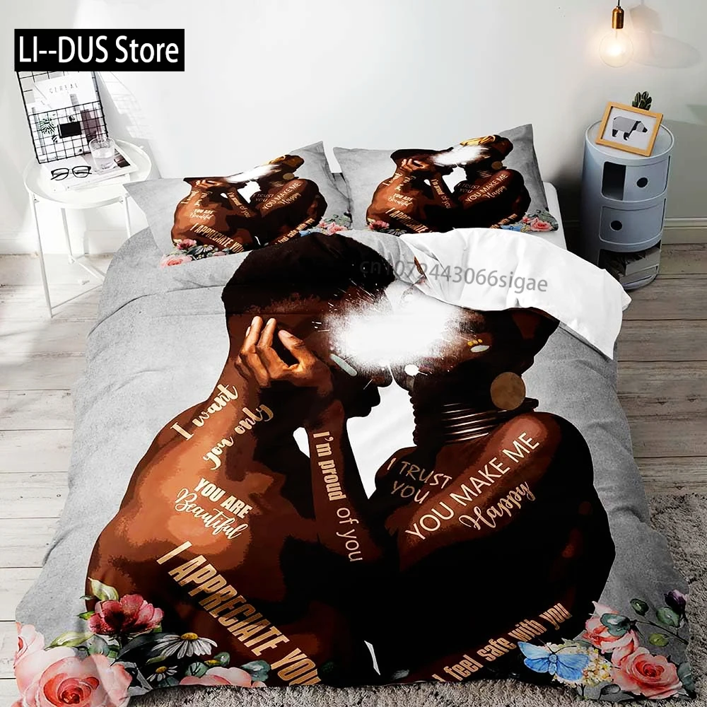 

African American Black Girl Magic Duvet Cover Full Size Comforter Quilt Cover, Inspirational Gifts For Women,2 Pillow Cases 3PCS