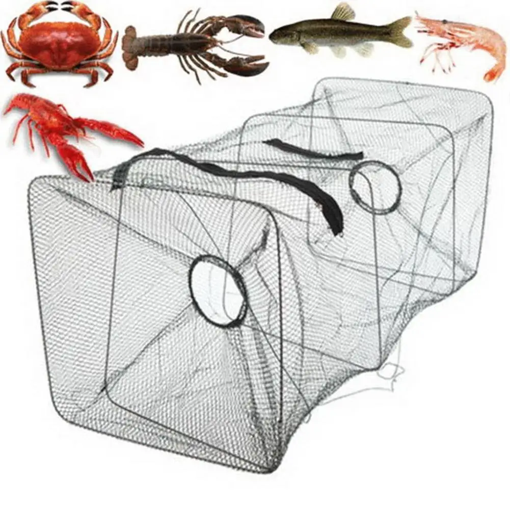 

1PC New Arrival Fish Trap Net Fishing Gear Crab Prawn Shrimp Crayfish Lobster Crawdad Foldable Casting Net Fishing Cage Outdoor