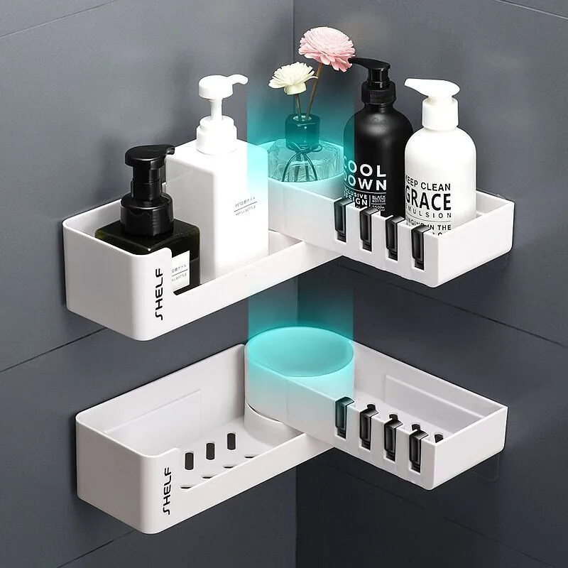 Toilet Bathroom Rack Free Punch Toilet Toilet Washstand Suction Wall Rotatable Triangular Storage Rack