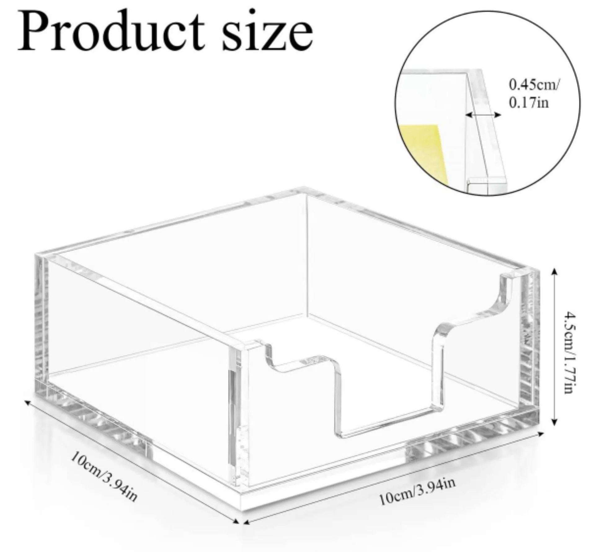 Transparent Acrylic Sticky Note Holder Clear Notepad Card Holder Dispenser Desk Display Rack Storage Organizer Office Supplies