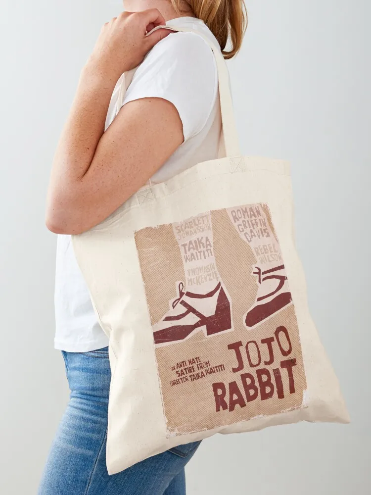 Jojo Rabbit Tote Bag large size bags shopping bag logo Canvas Tote Bag