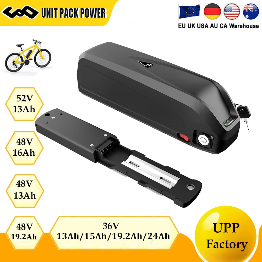 Ebike Battery Hailong 48V 20AH 36V 19.2AH 52V 15Ah 21700 18650 Lithium Electric Bicycle Batteria for 1000W 750W 500W 350W  Motor