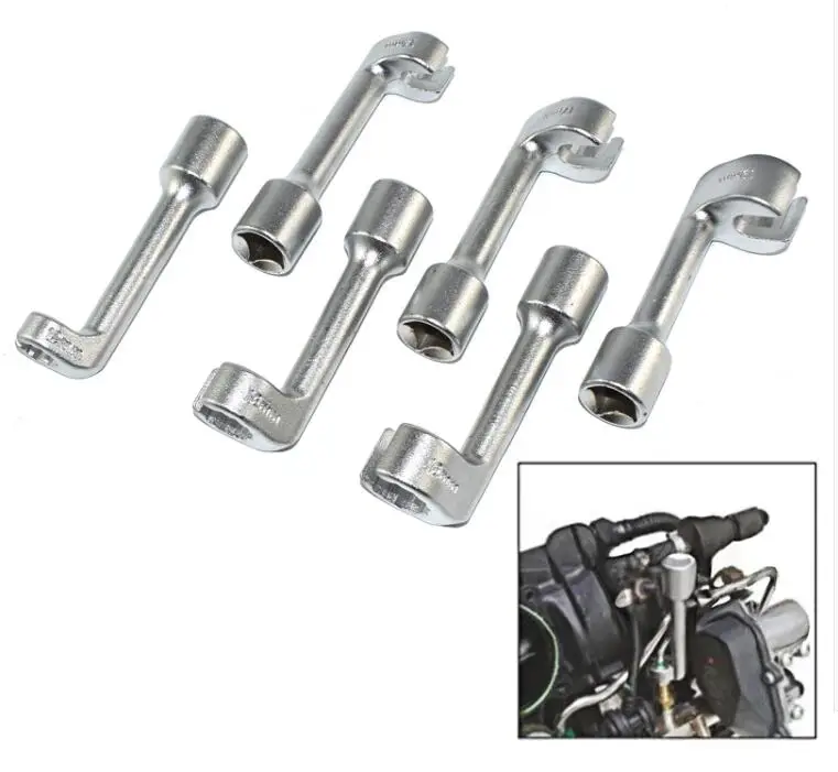 L-shaped open hexagon Slotted oxygen sensor Diesel fuel injection pipe socket wrench 12mm 14mm 16mm 17mm 18mm 19mm 6pcs/set