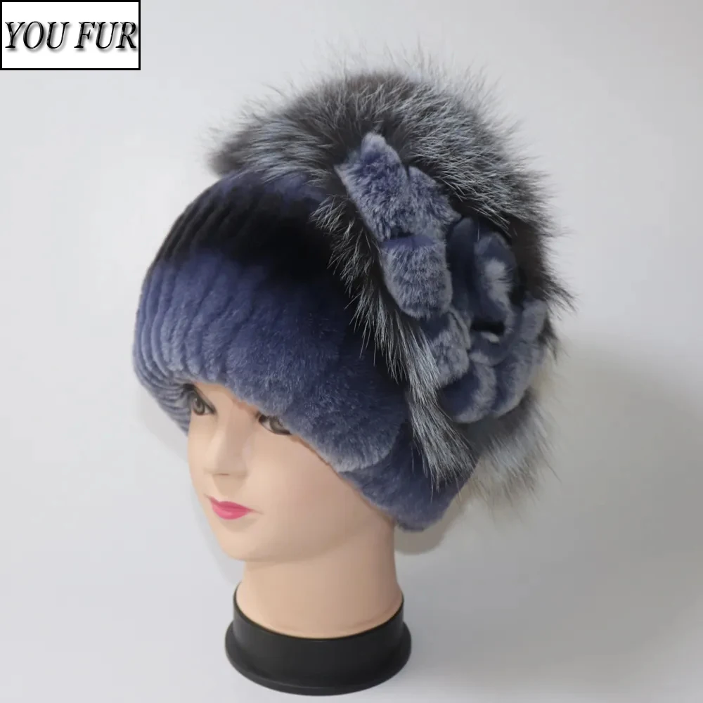 

Winter Women 100% Natural Rex Rabbit Fur Cap Lady Warm Authentic Rex Rabbit Fur Caps Good Elastic Real Fur Hats Warm Beanies