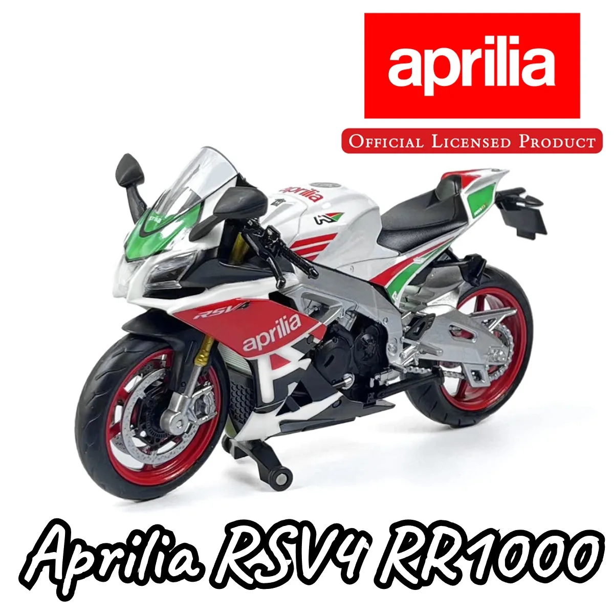

1/12 Scale Aprilia RSV4 RR1000 Motorcycle Model Sport Replica Diecast Collection Vehicle Interior Decor Xmas Gift Kid Boy Toy