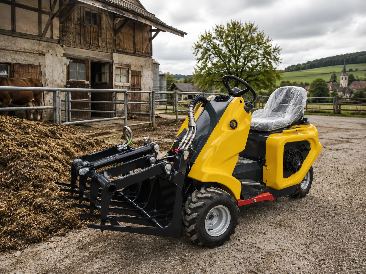

Mini 3 Wheel Skid Steer Loader for Garden Landscaping CE Euro 5 Hydraulic Drive Machine
