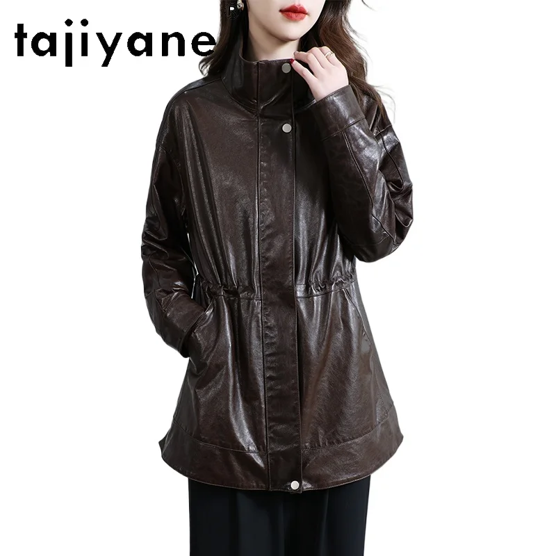 TAJIYANE 100% Top-grain Sheepskin Jacket Woman Mid-length Slim Genuine Leather Jackets Autumn Women Clothes 2025дубленка женская #1