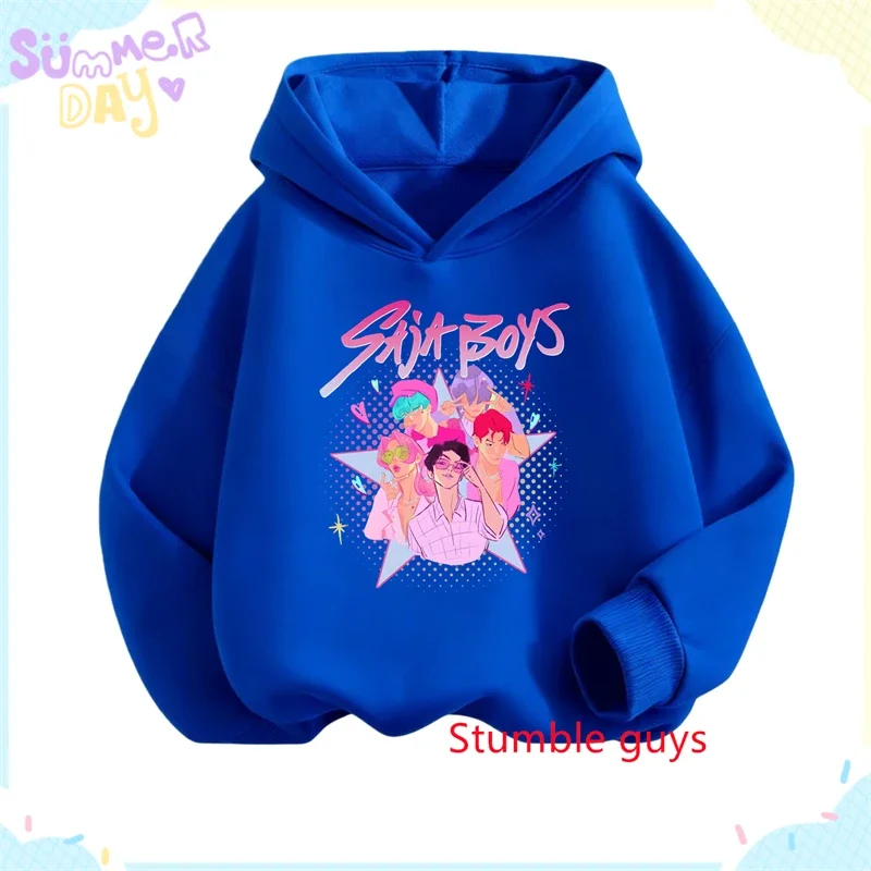 سترة بغطاء للرأس للفتيات من Kpop Demon Hunters Anime للخريف Rumi عصرية وأنيقة ومطبوعة بريق وغطاء للرأس #3