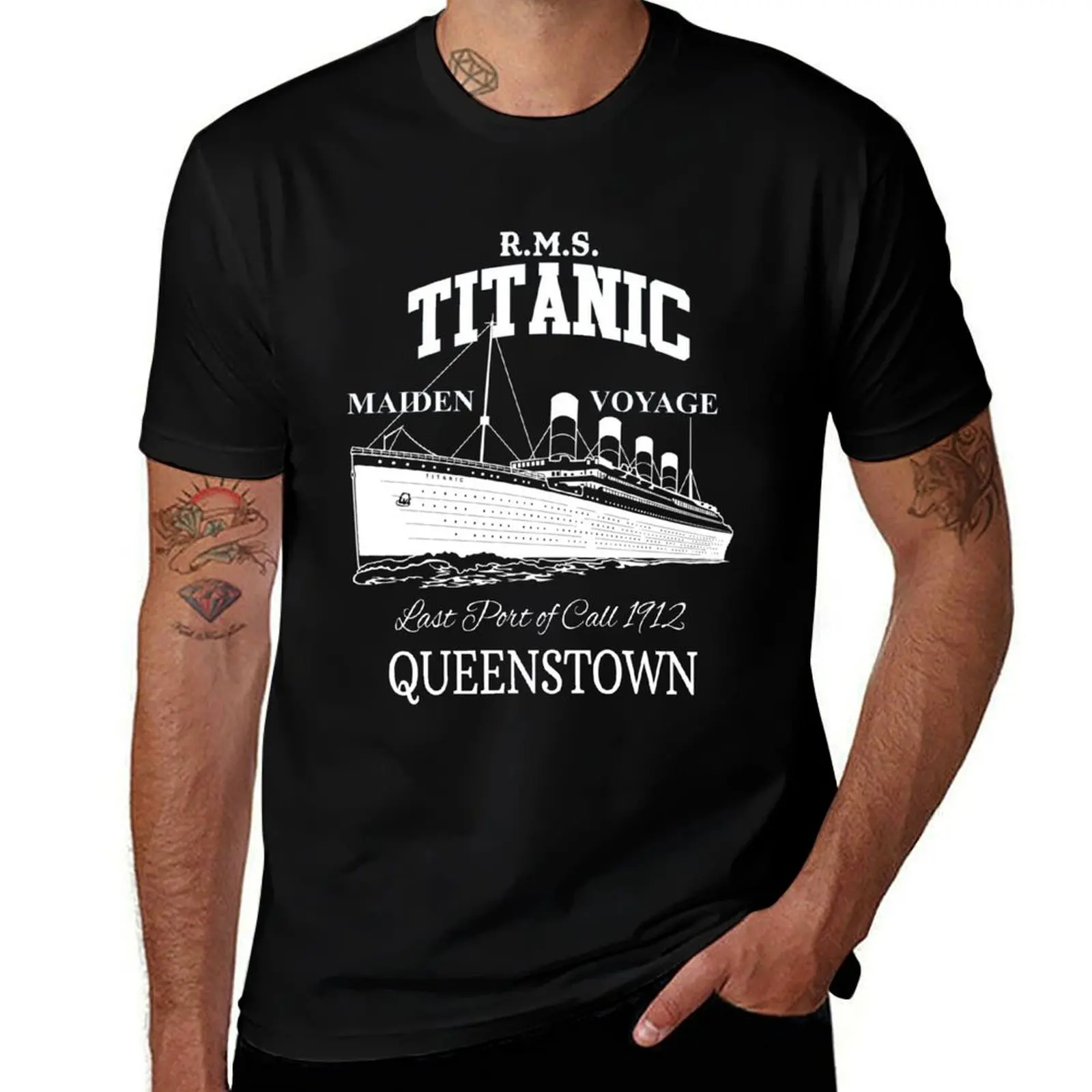 

Titanic Vintage Poster Cruise Sinking Ship Atlantic Ocean Voyage T-Shirt oversized graphic tee anime figures mens plain t shirts