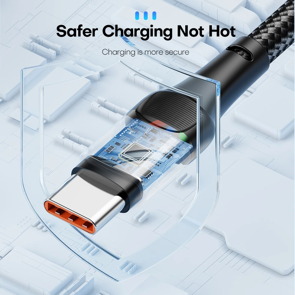 100W 7A Fast Charging Cable USB Type C For Huawei Honor USB C Quick Charge Data Cord Wire For Samsung Xiaomi Poco Redmi