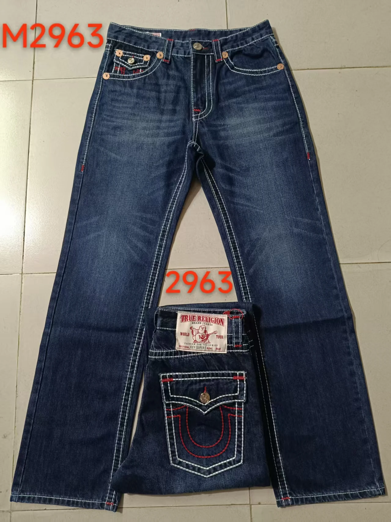 Blue red and white line m2963