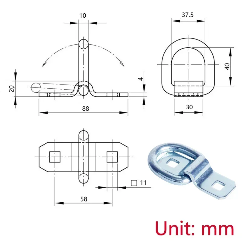 Best Selling Metal D Rings Tie-Down Anchors for Loads on RV Campers, Trucks, Trailers,Heavy Duty