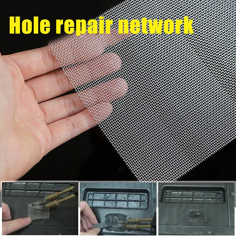 【K】2pcs Plastic Welding Crack Hole Fixing Upgraded Automotive Restoration Tool Kit Tungsten Wire Repair Net Mesh For Car Bumper