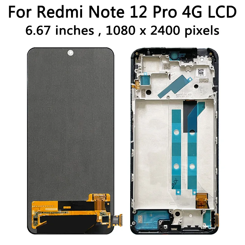 6.67“for Xiaomi Redmi Note 12 Pro 4G ‎LCD Touch Screen Digitizer Assembly Note12Pro 2209116AG 2209116AG Display Replacement\'