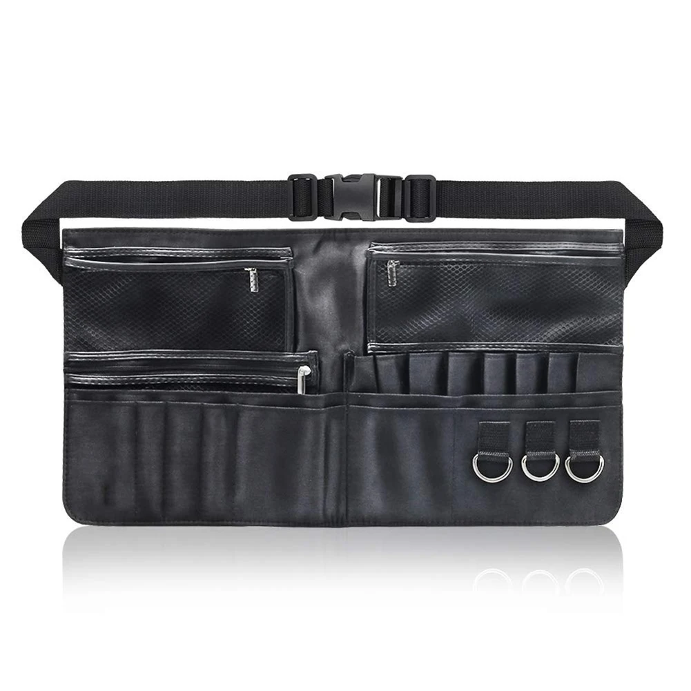 Waist Makeup Bag Storage Case Portable Artist Tool Belt Cosmetic Organizer Bag With Zippered Pockets Brush Holder Large Capacity