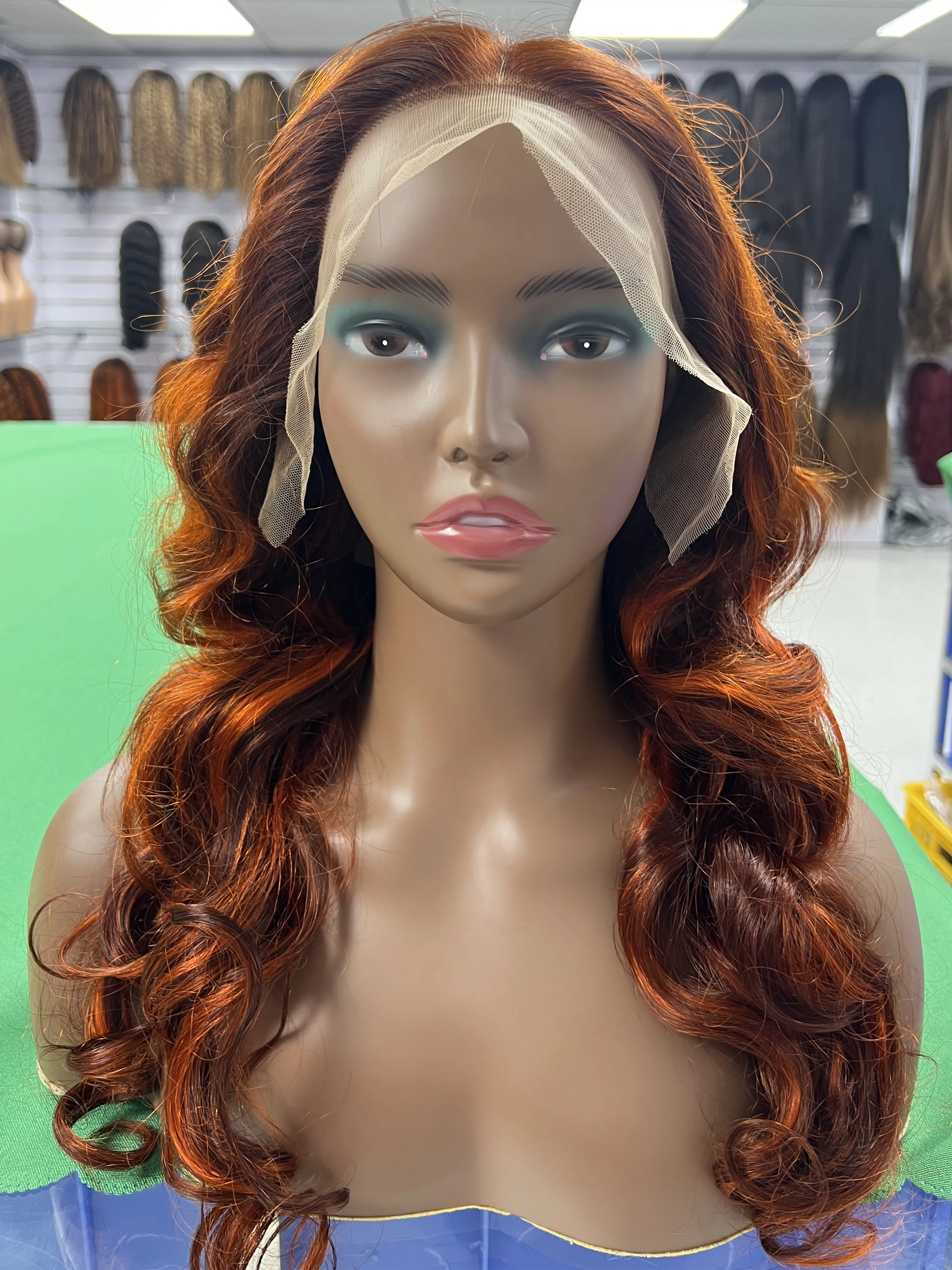 Highlight 13x4 Lace Frontal Human Hair Wigs Brazilian Body Wave Lace Front Wigs For Women 4/350 Ginger Orange Brown Colored Hair