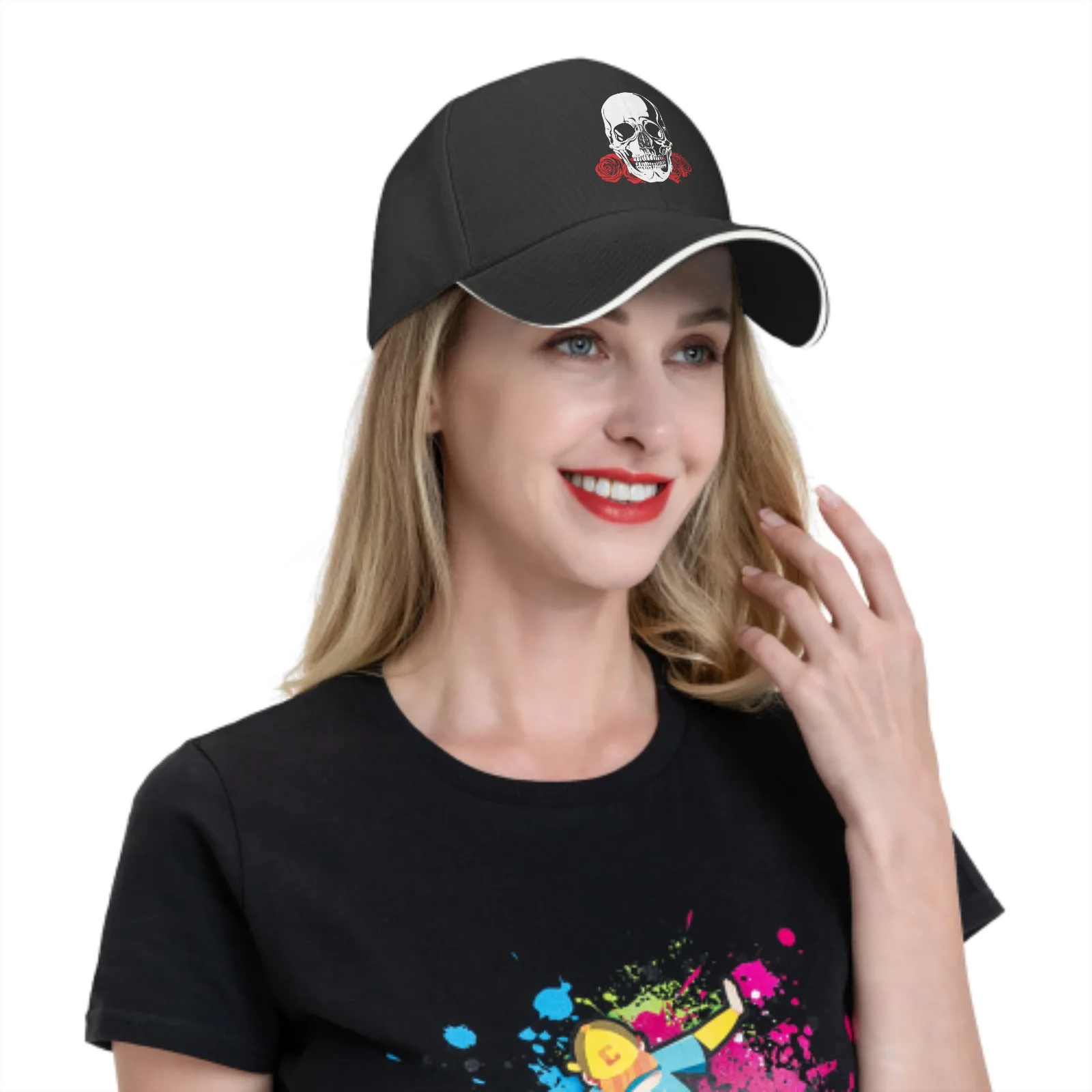 Gorras de béisbol con calavera rosa para hombre y mujer, sombreros de camionero casuales ajustables, a la moda, para deportes y actividades al aire libre