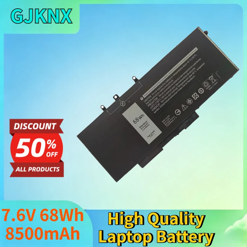 New GJKNX 7.6V 68Wh 8500mAh Lithium-ion Battery for DELL Latitude E5480 5580 5490 5590 M3520 M3530 High Quality Laptop Battery