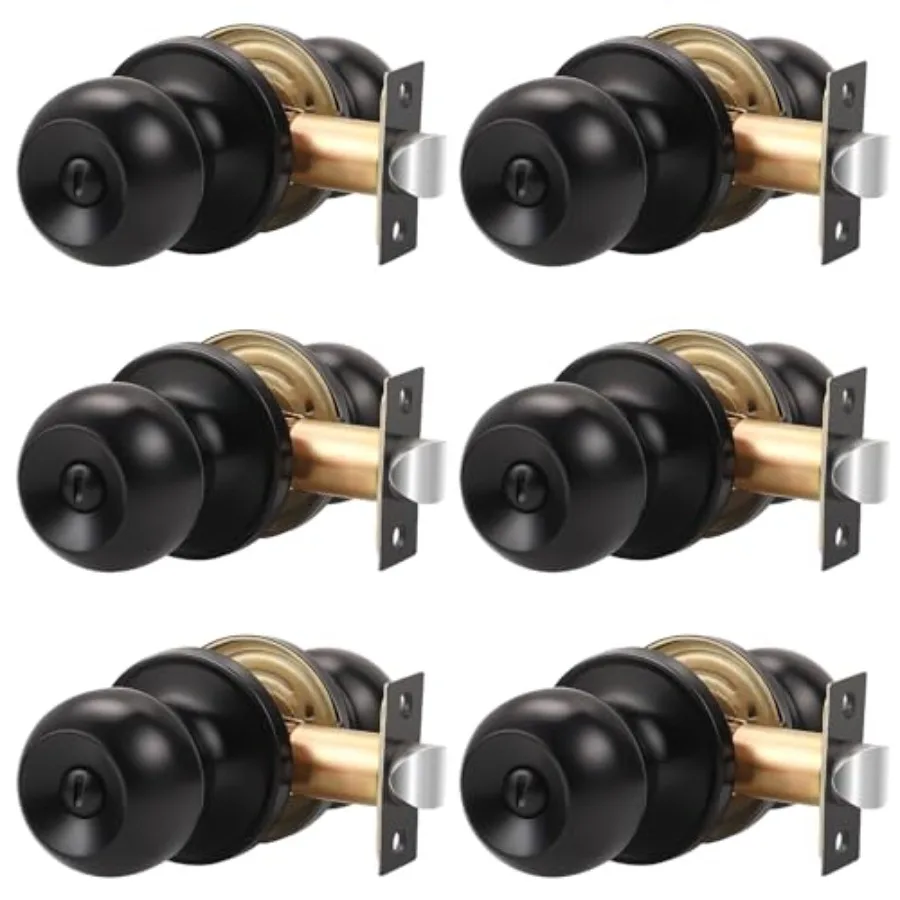 

Door Knobs with Lock, Privacy Door Knobs Interior for Bedroom or Bathroom Classic Round Doorknobs Inside Stainless Steel