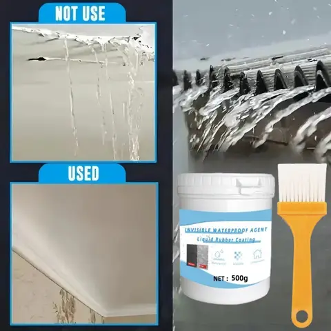 1 st vattentät beläggning tätningsmedel vit osynlig pasta lim med borste återställningslim tak badrum 150/300/500g 8 best sales vattentät osynlig självhäftande pasta - №8
