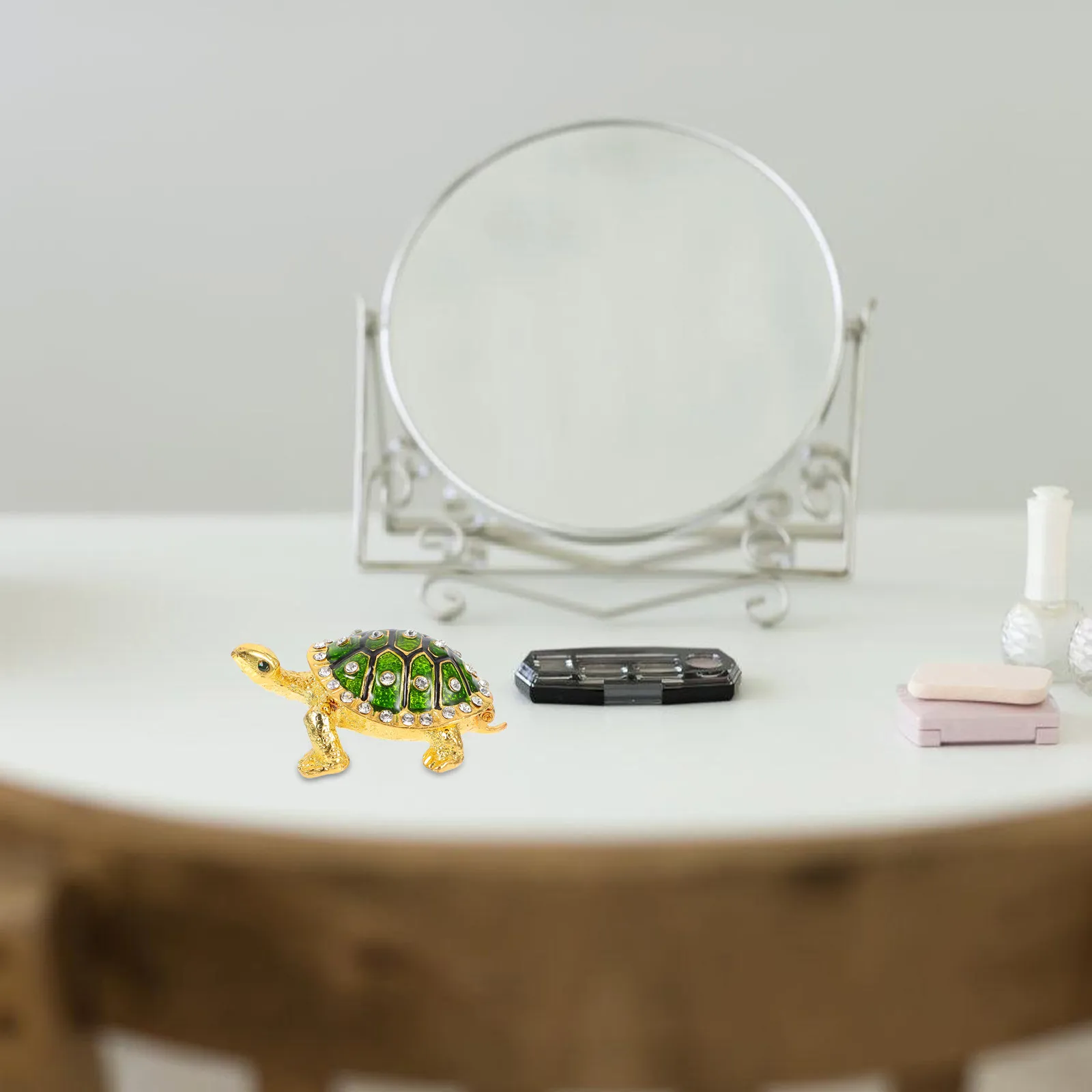 

Turtle Jewelry Box Metal Craft Elegant Trinket Organizer for Earrings Necklaces Rings Office Women Friends Family