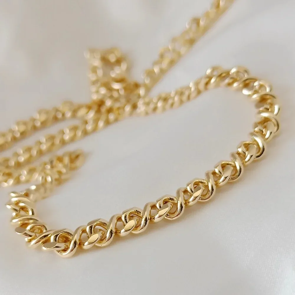 

14K Gold-plated Flattened 8-shaped Thick Chain, 5mm Openable Chain, Semi-finished Loose Chain, DIY Handmade Jewelry