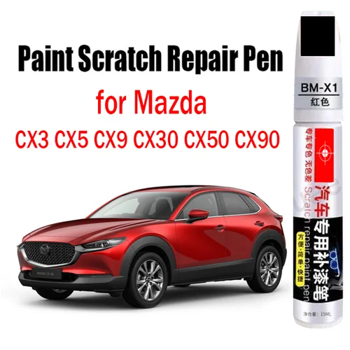 Bolígrafo para reparación de arañazos de pintura de coche, para Mazda CX3 CX5 CX9 CX30 CX50, accesorios para el cuidado de la pintura, negro, blanco, rojo, azul, gris y plateado
