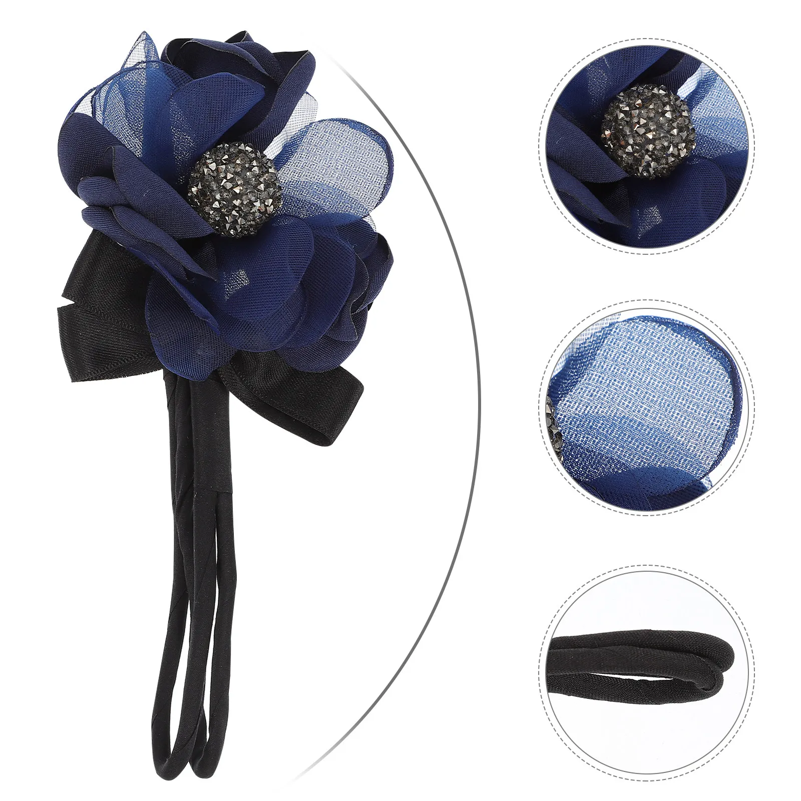 

2Pcs Flower Hair Band Elastic Tie for Women Rhinestone Crystal Hair Rope Easy Styling Birthday Party Gift