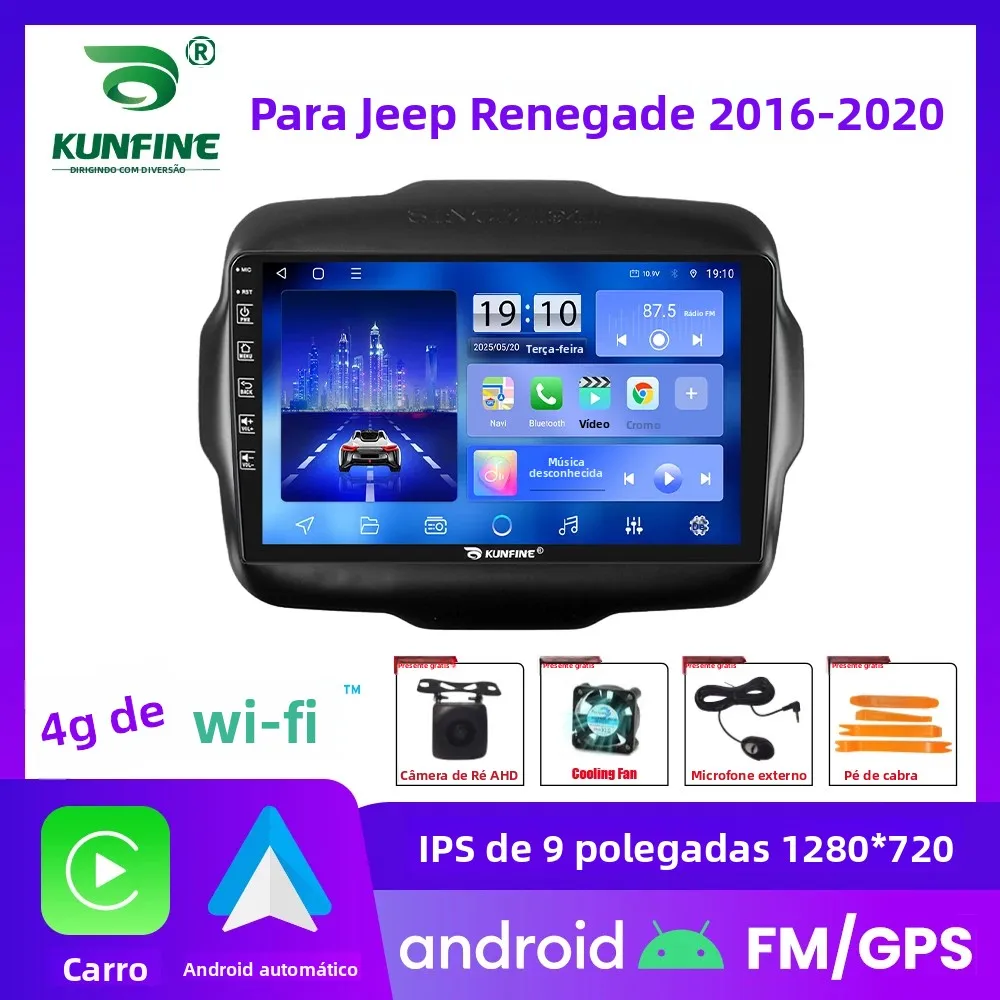 10.33 "android rádio do carro para jeep renegade 2016-2020 navegação gps multimídia player de vídeo carplay android auto estéreo