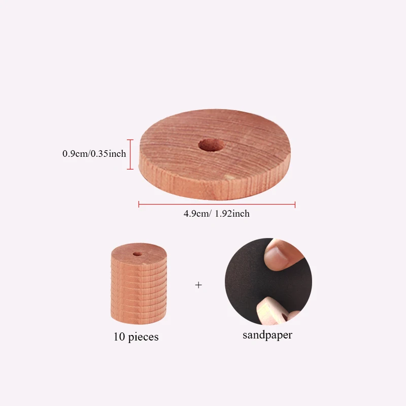 10 PCS Cedar Rings  Red Cedar Blocks for Closet Storage, Wardrobe Closets Drawers