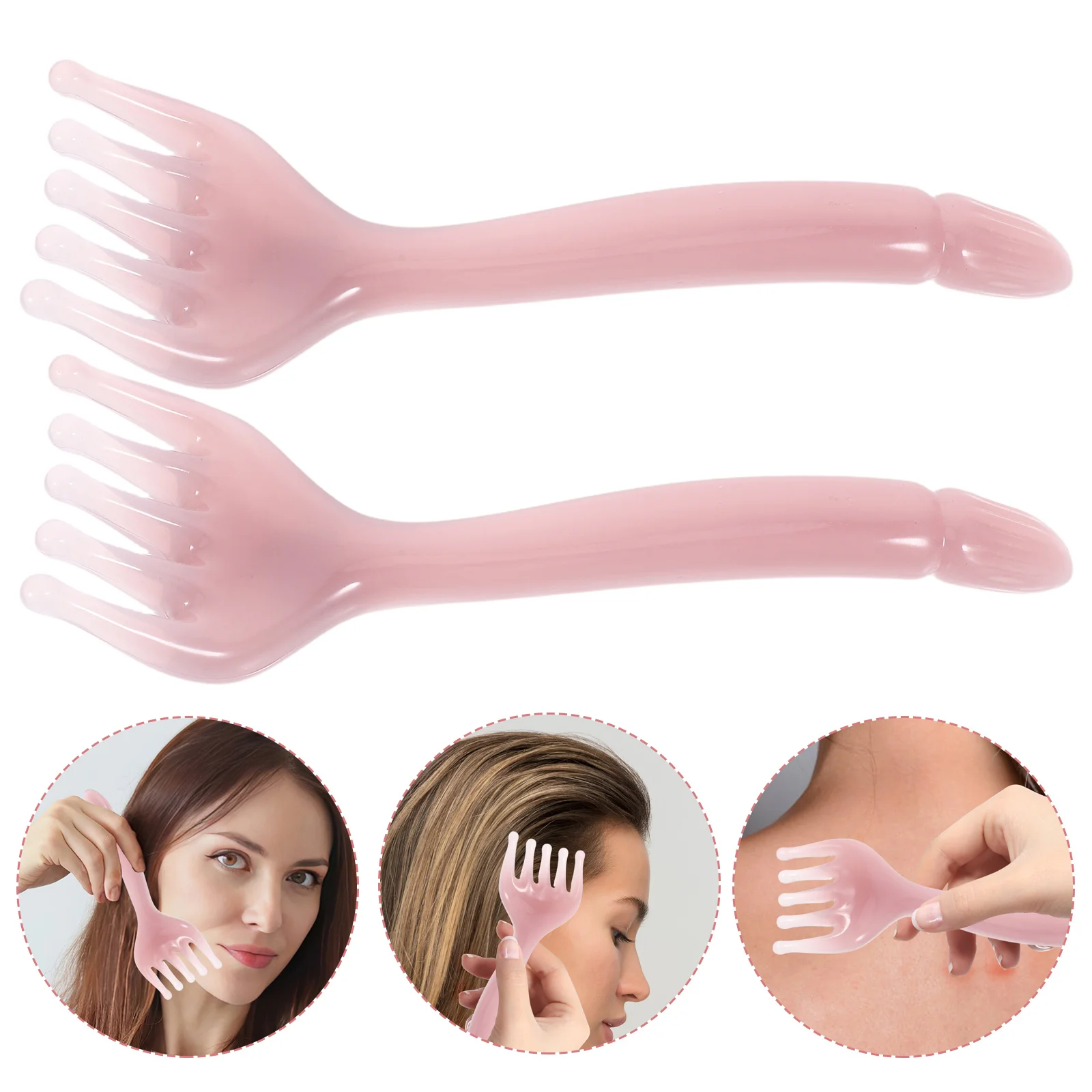 

2 шт., смоляная расческа для массажа кожи головы, массажер для головы с пятью когтями, инструмент для портативной скребок для волос, кожи головы для шеи, челюсти