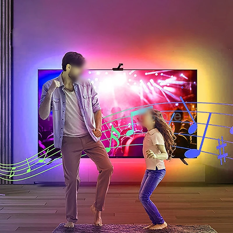 テレビ周囲光スマートカメラ同期ライトスクリーン連動RGB LEDストリップDC12V FPCフレキシブルカラフルバックライト（55～75インチテレビ用）