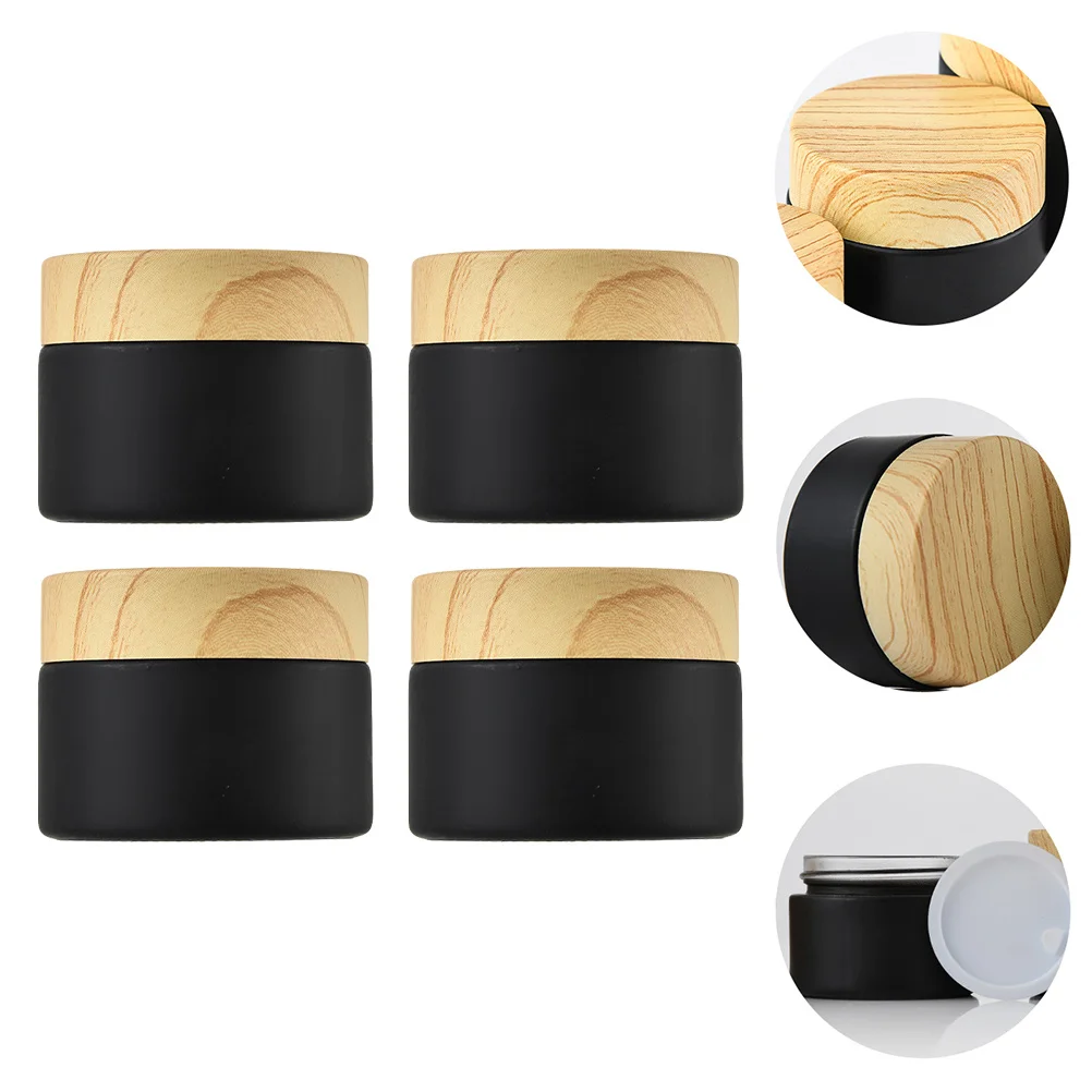 

4Pcs 30G Jars Glass Containers for Lotion Face Eye Cream Refillable Small Jars Storage Travel Essential