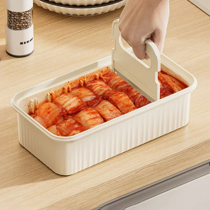 

Korean Kimchi Cut Box with Lid Kimchi Pickle Cutter Oraganizer Sealed Container Side Dish Sushi Slicer Vegetable Tools