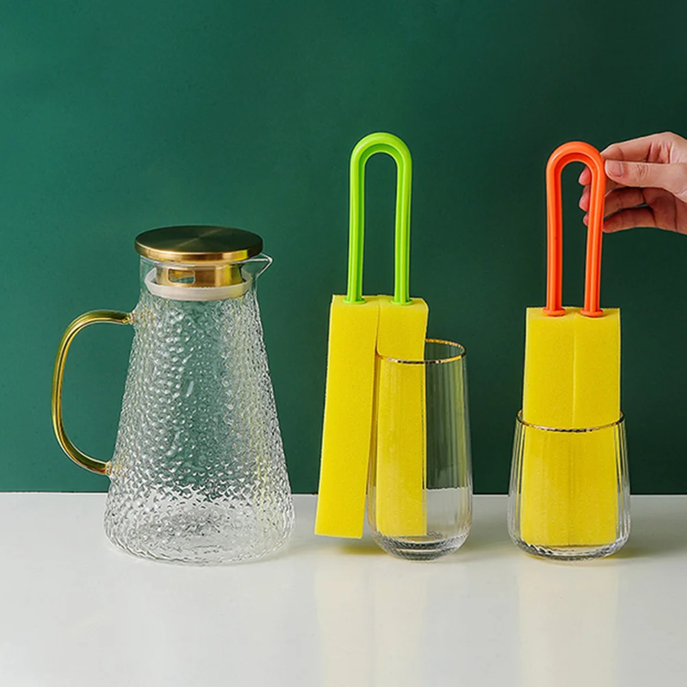 

2pcs Cup Brush Multipurpose Cleaning Tool Double Side Sponge Washer Water Kettle Cleaner For Cup Bottle Nursing Kettle