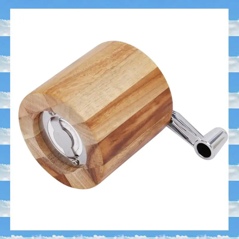 

A11I 5X Pepper Mill, Hand Crank Wood Pepper Grinder With Classic Handle And Adjustable Rotor