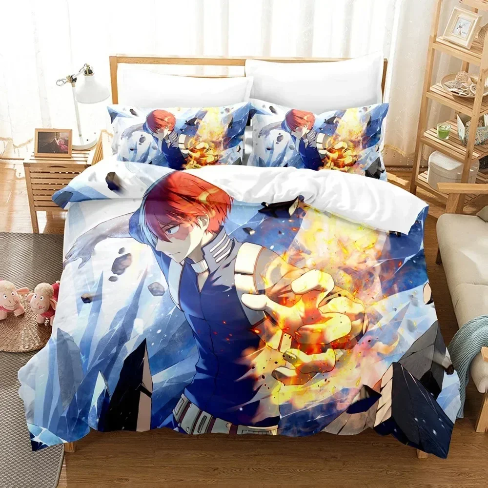 

Новый комплект постельного белья в стиле аниме My Hero Academia, пододеяльник, комплекты без простыни, домашний декор, подарок для одной королевы, королевского размера, милый детский мультфильм