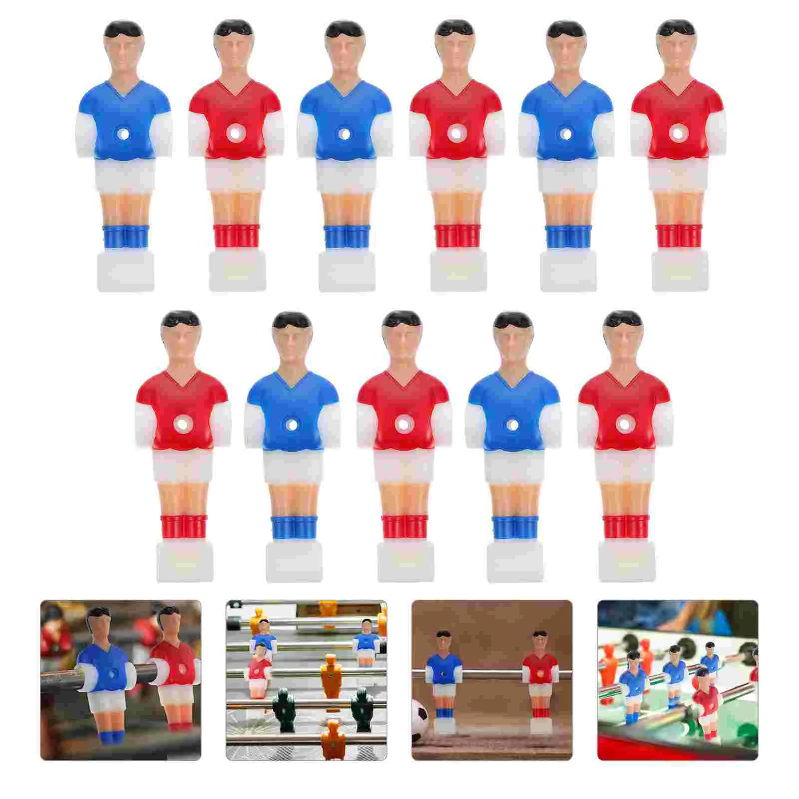 11 Pcs Football Machine Player Foosball Players Accessory Adult Men Replacement Plastic Clear Color Printing Easy Team