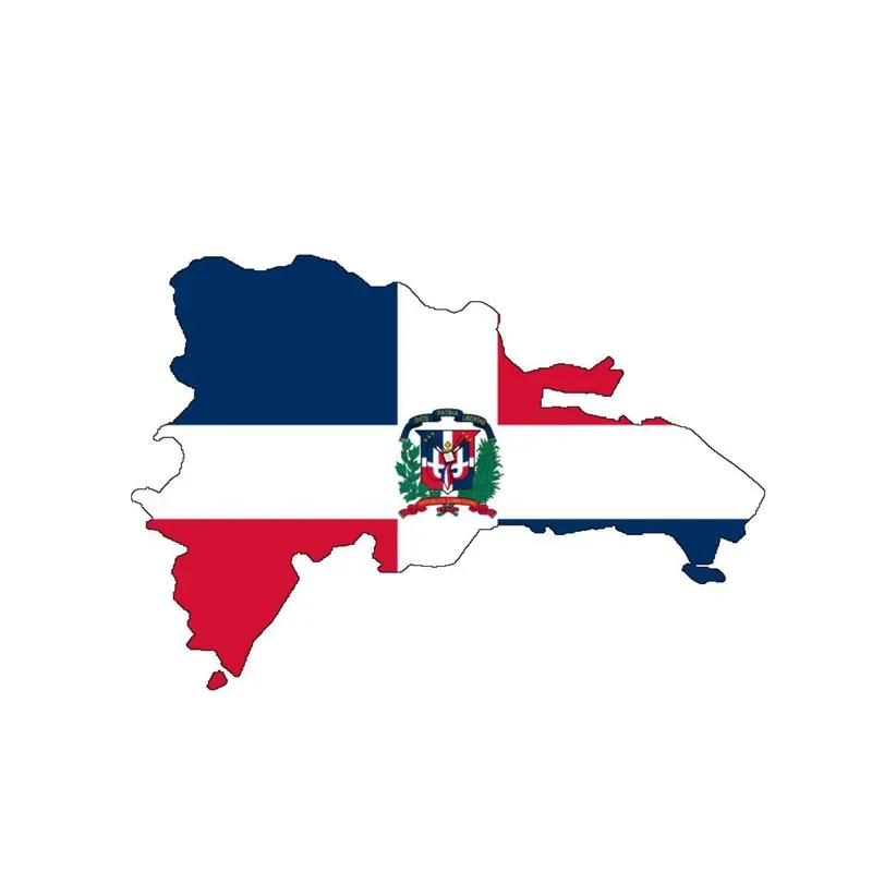 Dominican Republic Flag Map Car Sticker Body Helmet Decal