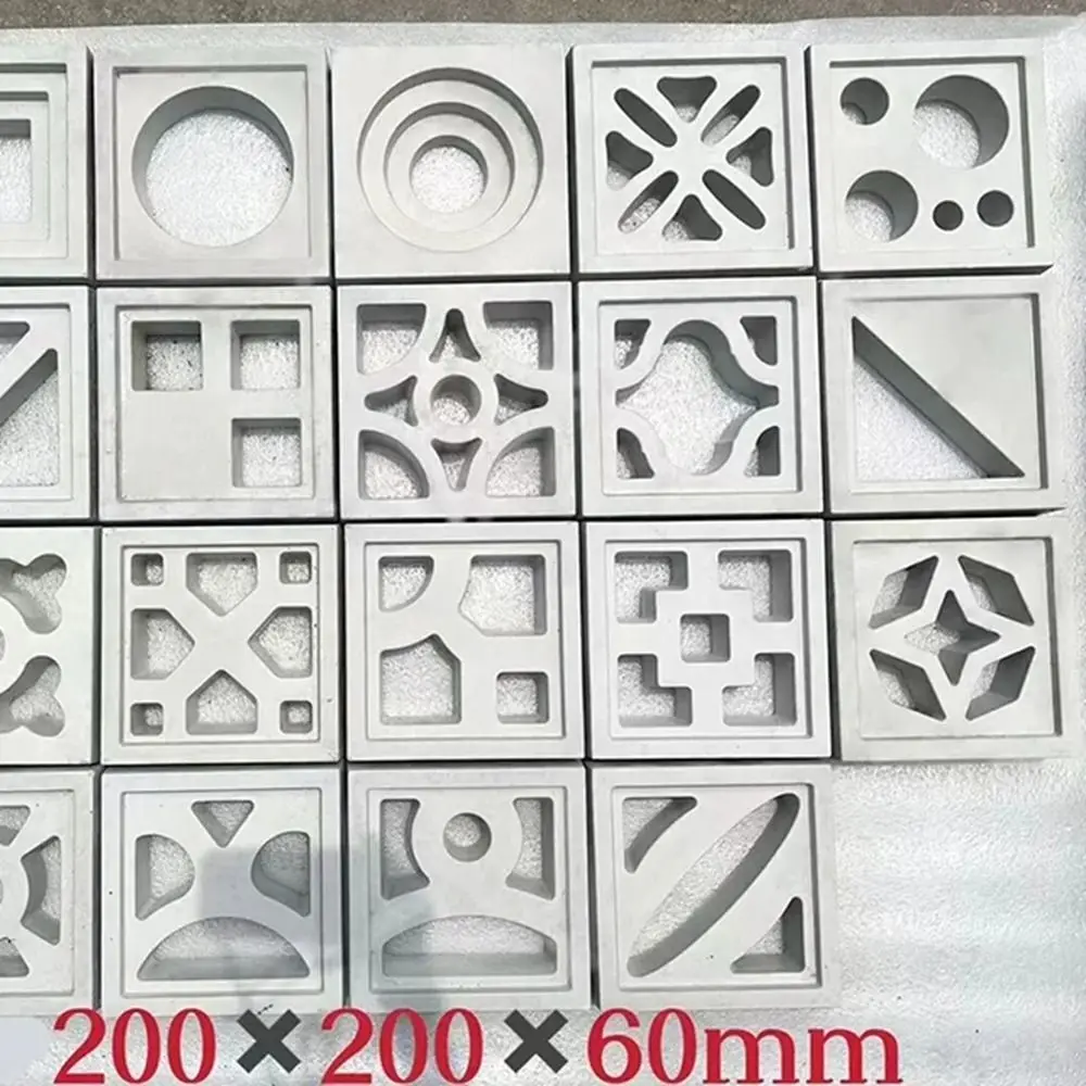 Plastic Hollow Brick Mold Square 3D Carving Cement Antique Brick Mold 20*20*6cm Anti-Slip Window Flower Fence Making Mold view 5